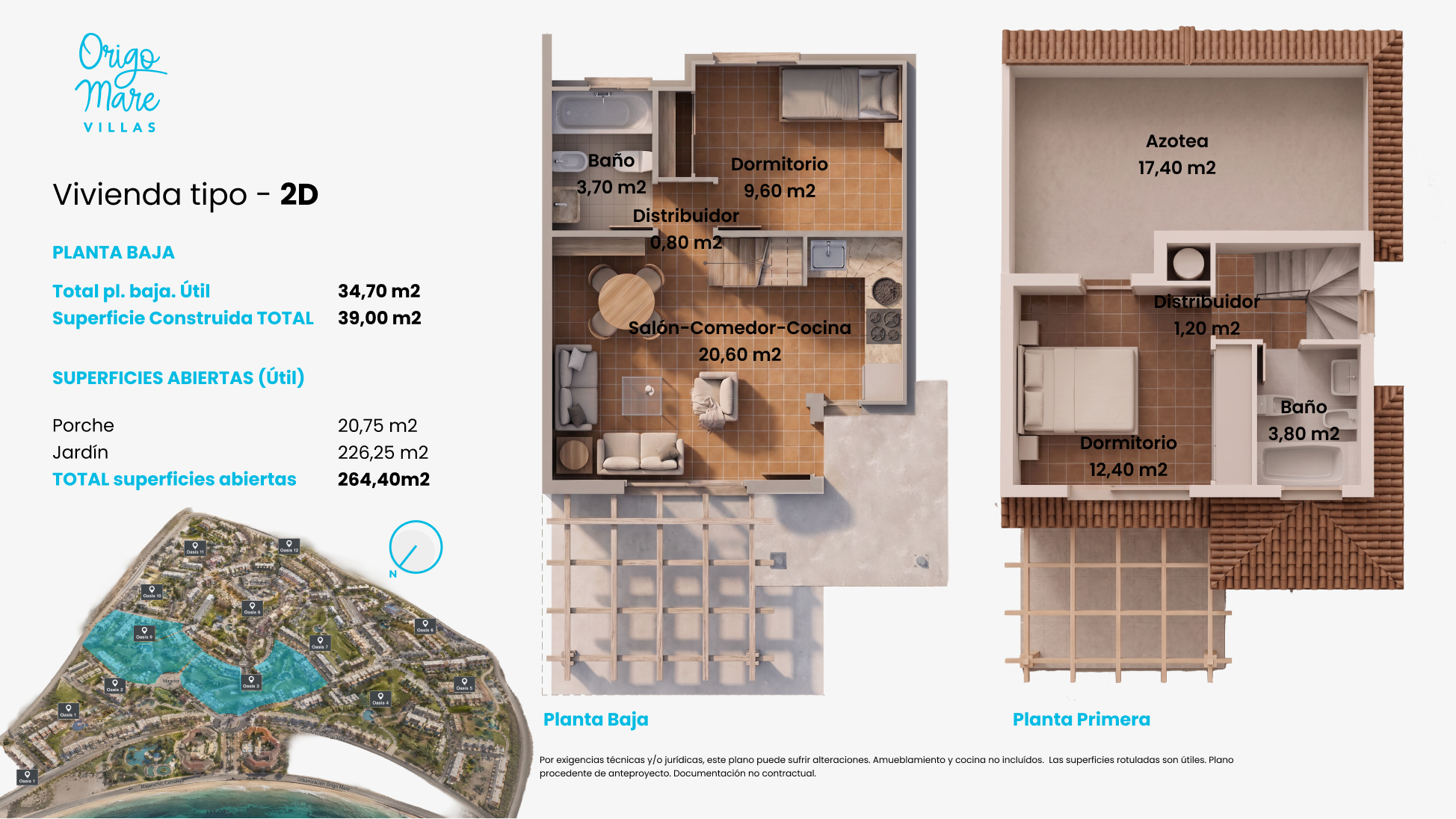 Plano comercial 2 dormitorios Origo Mare Fuerteventura